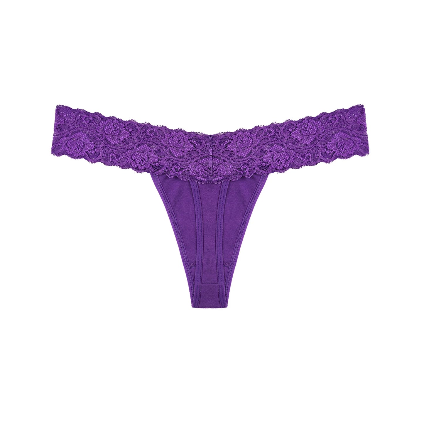 Lace Thongs for Women, 20-Pack Low Rise No Show Stay-Put Breathable