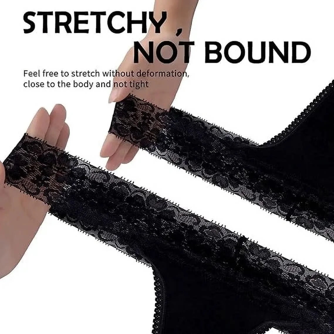 Lace Thongs for Women, 20-Pack Low Rise No Show Stay-Put Breathable